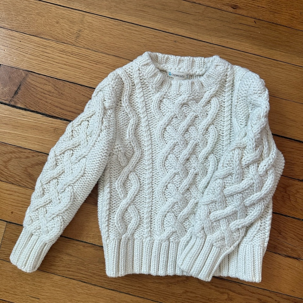 Crewcuts Ivory Cable Knit Sweater